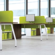 Script Rectangular Desk with Pedestal Group