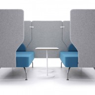 For informal meetings, or just some quiet time to contemplate, the Brix-Up provides a versatile and flexible soft seating, meeting solution.
Based on the popular Brix bench seating, the Brix-Up combines an acoustic surround with a two seater Brix bench to create a beautifully detailed unit to suit a new way of working.
Brimming with character, these slightly retro units provide a perfect workspace away from your workplace.