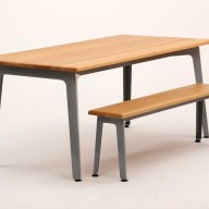 Strong and elegant, fold tables and benches provide a simple surface with maximum clearance for legs, chairs and fresh air to fit underneath! The folded steel frame is proportioned carefully and finished beautifully making a low statement product to be used with any chair or as a bench and table set in any environment. Fold is available in a wide variety of matching laminate top and frame colours as a table and bench set, making fold a truly chameleon like addition to an interior. Practically, fold has adjustable height tilt and glide feet to further compliment it’s ‘use anywhere’ character.