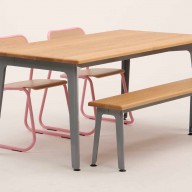 Strong and elegant, fold tables and benches provide a simple surface with maximum clearance for legs, chairs and fresh air to fit underneath! The folded steel frame is proportioned carefully and finished beautifully making a low statement product to be used with any chair or as a bench and table set in any environment. Fold is available in a wide variety of matching laminate top and frame colours as a table and bench set, making fold a truly chameleon like addition to an interior. Practically, fold has adjustable height tilt and glide feet to further compliment it’s ‘use anywhere’ character.