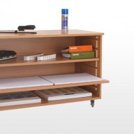 Shelf Storage This range of storage units offer the maximum storage solution within any educational environment.

• 18mm MFC units with solid 18mm back panels

• Trays available in a wide range of colours (see below).
 
• Clear perspex label covers for trays can be supplied.
 
• Dimensions - 1080w x 505d x 650h