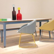 Strong and elegant, fold tables and benches provide a simple surface with maximum clearance for legs, chairs and fresh air to fit underneath! The folded steel frame is proportioned carefully and finished beautifully making a low statement product to be used with any chair or as a bench and table set in any environment. Fold is available in a wide variety of matching laminate top and frame colours as a table and bench set, making fold a truly chameleon like addition to an interior. Practically, fold has adjustable height tilt and glide feet to further compliment it’s ‘use anywhere’ character.